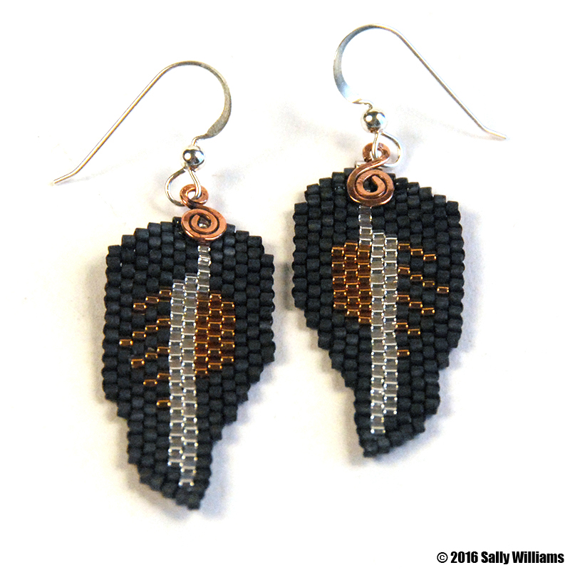 Black Leaf Delica Earrings