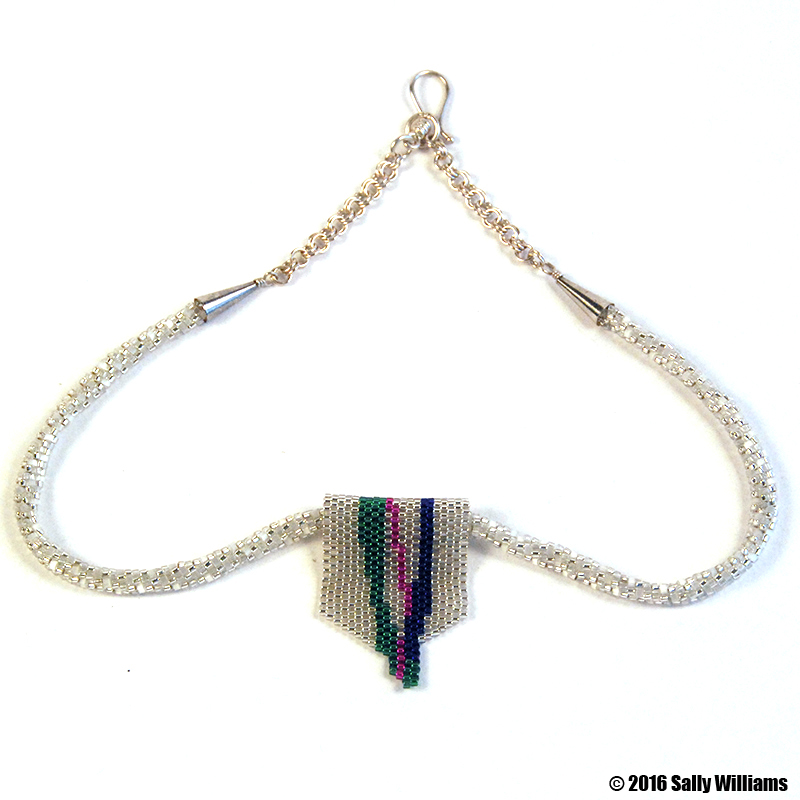 Silver Banner Delica Kumihimo Necklace